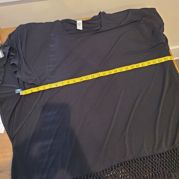 Dotti Black Wide Sleeve Lattice Fringe Hem Dress - Picture 8 of 10